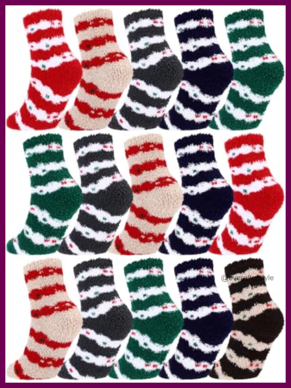 Coral Fleece Fuzzy Slipper Socks Non-slip Winter Sleep Socks 15 Pair